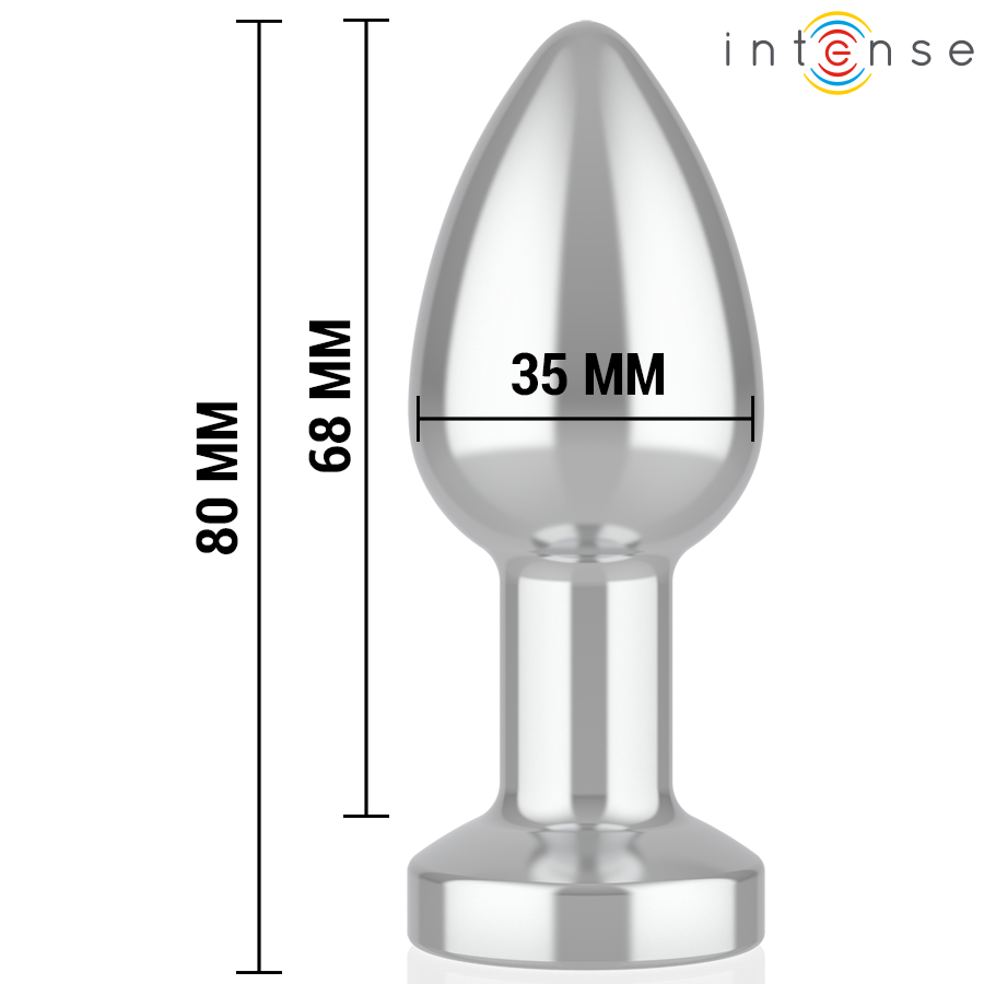 INTENSE - PLUG ANAL DE METAL VIBRANTE COM LUZES LED E CONTROLE REMOTO - TAMANHO S