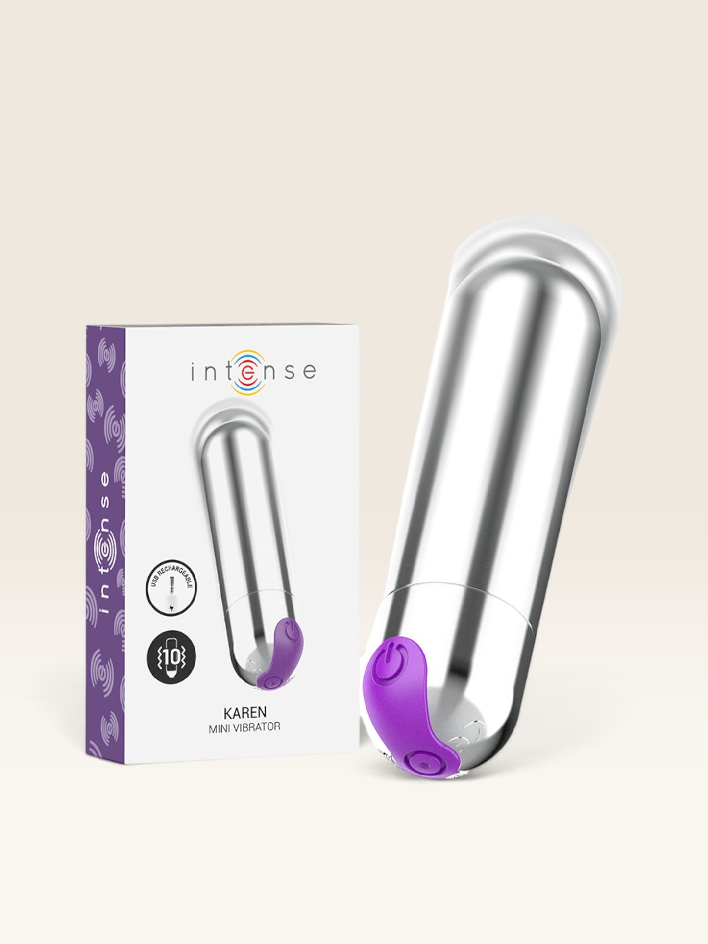 INTENSE - KAREN MINI VIBRATÓRIO RECARREGÁVEL PRATA