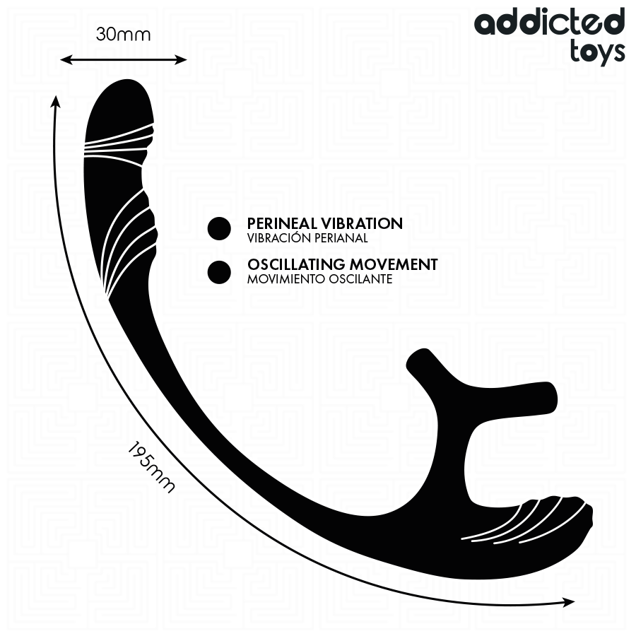 ADDICTED TOYS — Plug Anal com Vibração, Oscilação 360º e Estimulador de Testículos