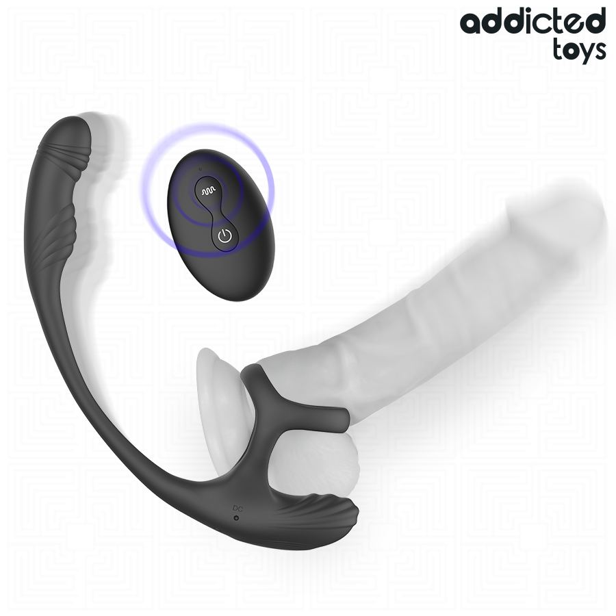ADDICTED TOYS — Plug Anal com Vibração, Oscilação 360º e Estimulador de Testículos