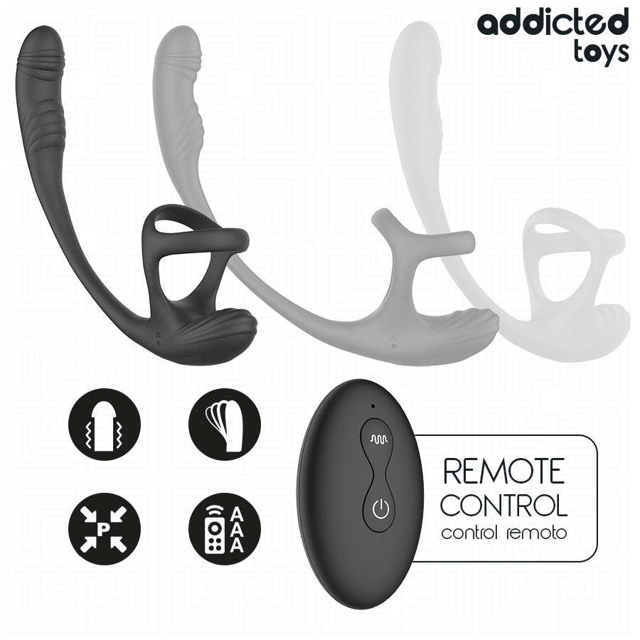 ADDICTED TOYS — Plug Anal com Vibração, Oscilação 360º e Estimulador de Testículos