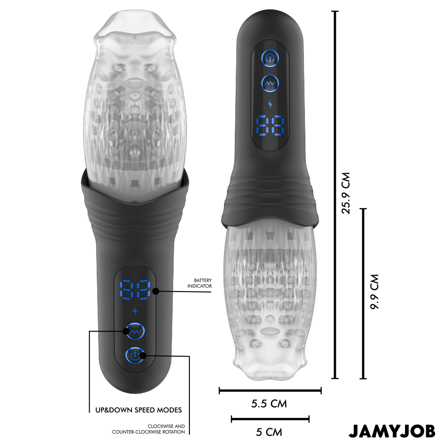 JAMYJOB - MASTURBADOR BLOW-R COM EMPURRAÇÃO E ROTAÇÃO