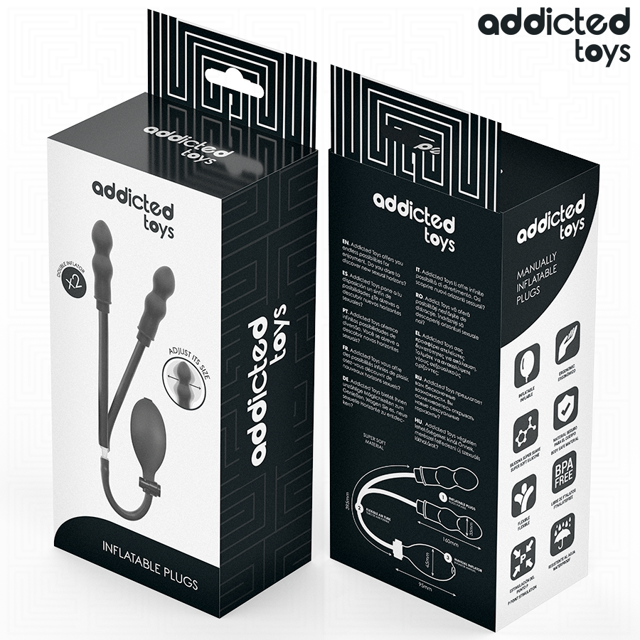 ADDICTED TOYS - PLUG ANAL DUPLO INFLÁVEL MODELO 1