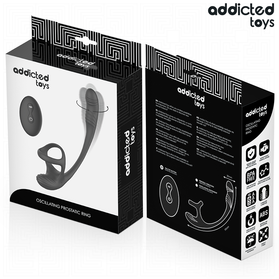 ADDICTED TOYS — Plug Anal com Vibração, Oscilação 360º e Estimulador de Testículos