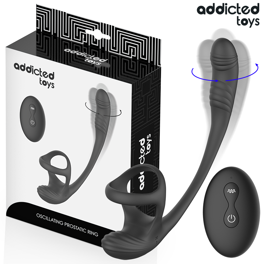 ADDICTED TOYS — Plug Anal com Vibração, Oscilação 360º e Estimulador de Testículos