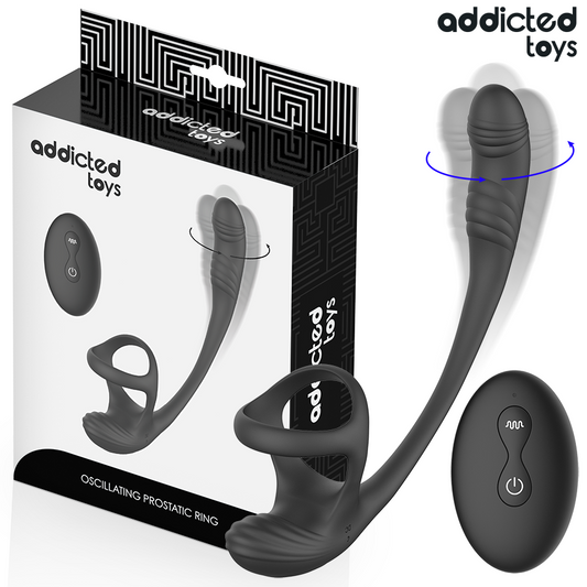 ADDICTED TOYS — Plug Anal com Vibração, Oscilação 360º e Estimulador de Testículos