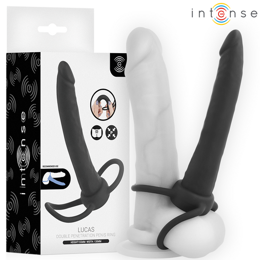 INTENSE - LUCAS DILDO ANAL COM ANEL DE SILICONE PARA PÊNIS E TESTÍCULOS