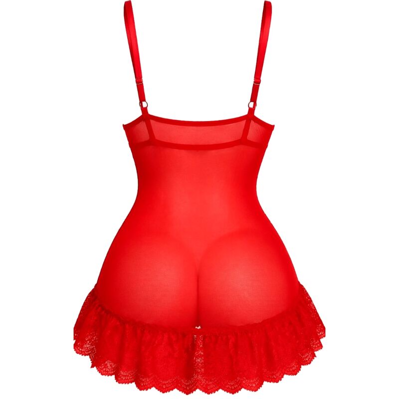 LIVCO CORSETTI FASHION - CONJUNTO NUIT CAMISETA + CALCINHA VERMELHA 2028 P/M