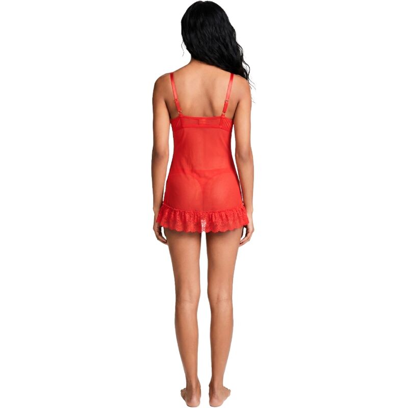 LIVCO CORSETTI FASHION - CONJUNTO NUIT CAMISETA + CALCINHA VERMELHA 2028 P/M