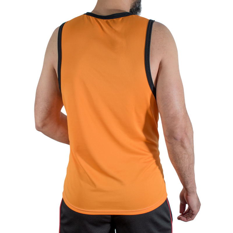 MACHO - CMV005 CAMISETA DE GINÁSTICA LARANJA TAMANHO P/M
