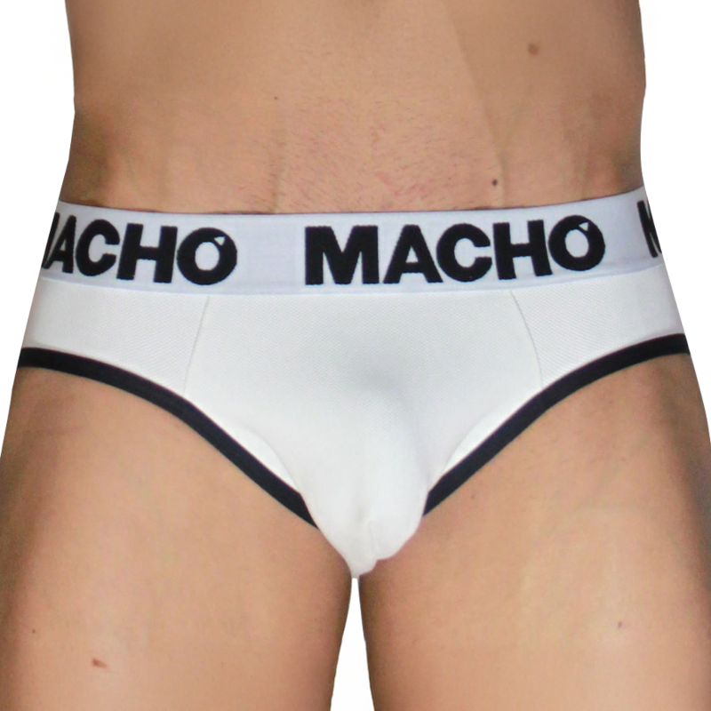 MACHO - MCH006 SLIP CLÁSSICO BRANCO + PRETO M