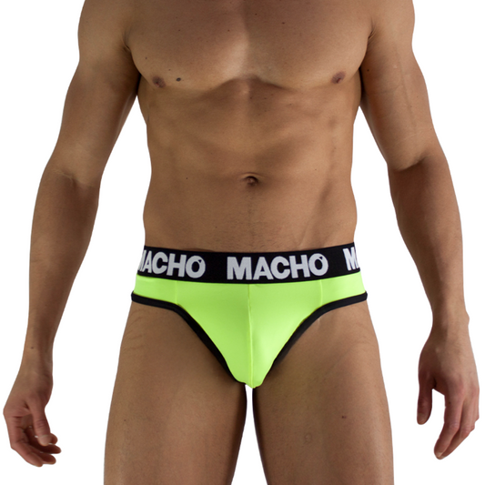 MACHO - MTG001 CALCINHA FIO DENTAL AMARELA FLUORESCENTE TAMANHO M