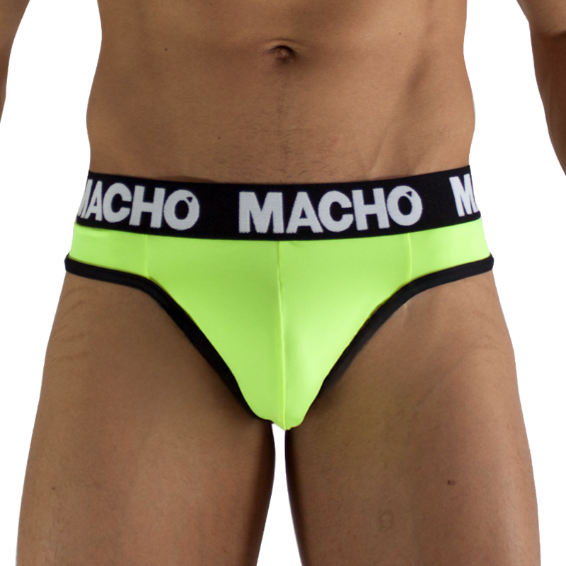 MACHO - MTG001 CALCINHA FIO DENTAL AMARELA FLUORESCENTE TAMANHO M