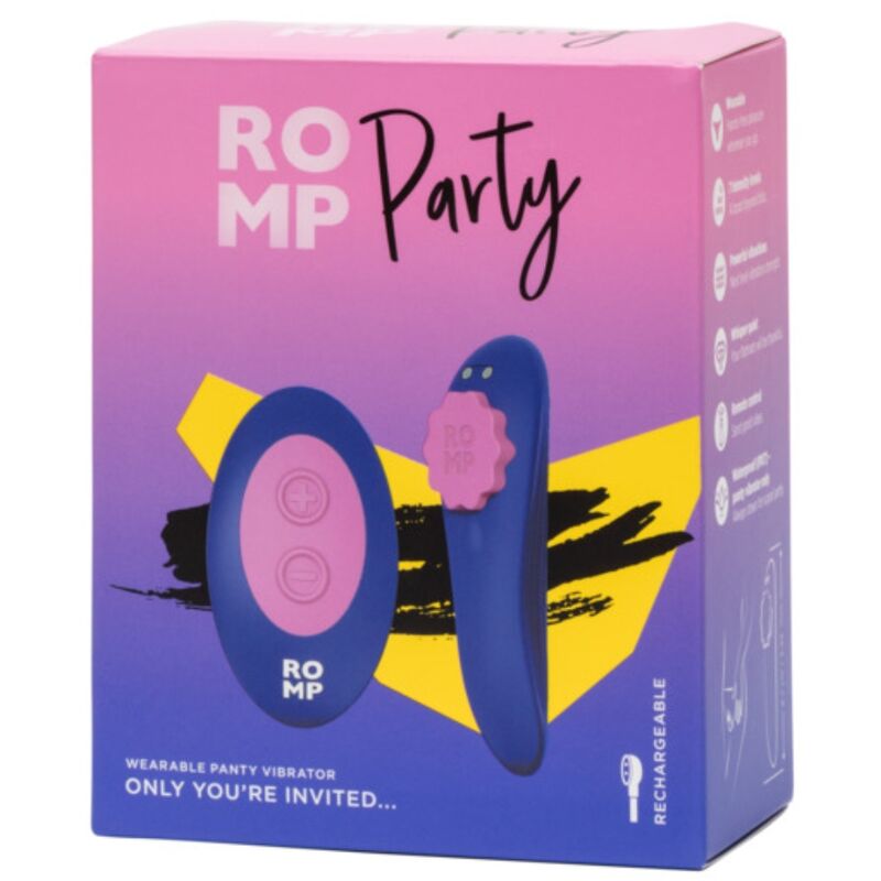 ROMP - CALCINHA DE SILICONE VIBRATÓRIA MAGNÉTICA PARA FESTAS COM CONTROLE REMOTO