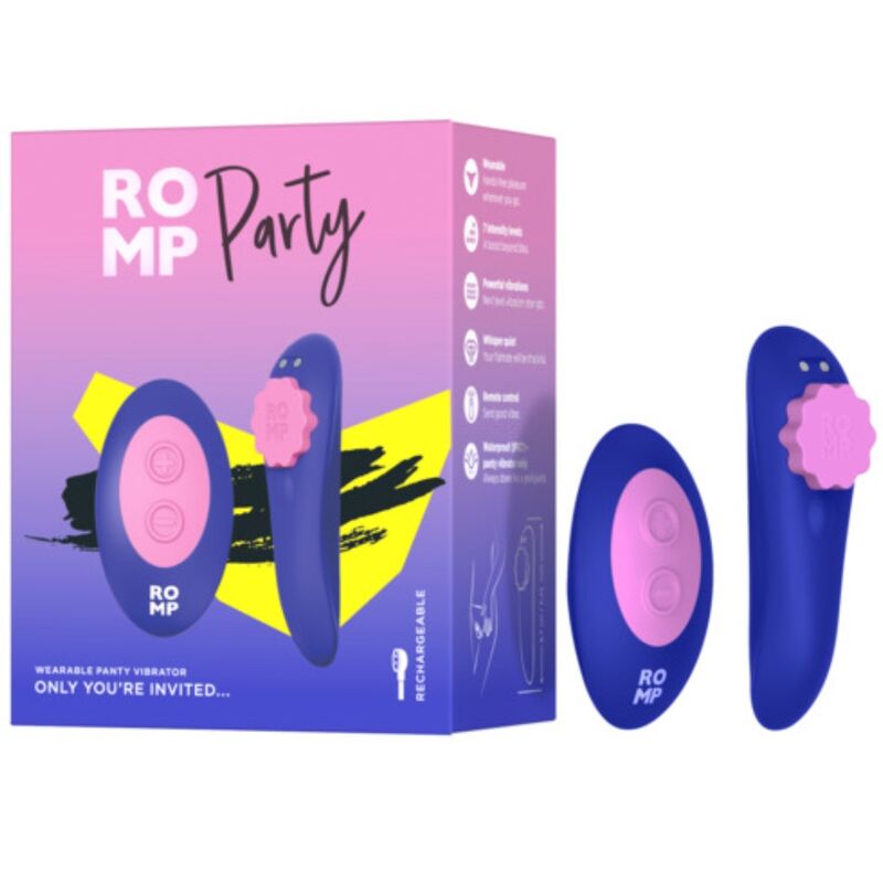 ROMP - CALCINHA DE SILICONE VIBRATÓRIA MAGNÉTICA PARA FESTAS COM CONTROLE REMOTO
