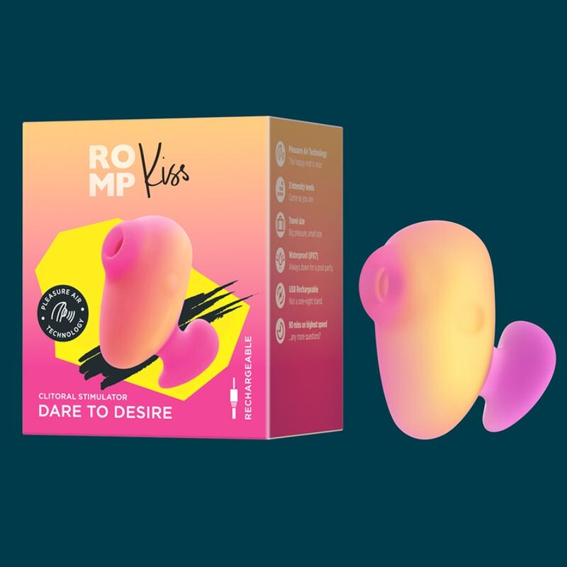 ROMP - KISS VIBRADOR DE DEDO RECARREGÁVEL COM SUCÇÃO CLITÓRICA