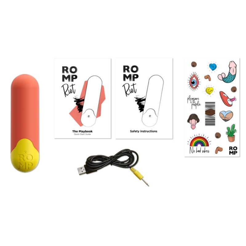 ROMP - RIOT MULTIFUNCIONAL VIBRATÓRIO BULLET LARANJA + AMARELO