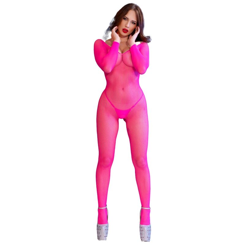 CHILIROSE - CR 4894 MEIA-CALÇA DE MALHA ROSA NEON P/M