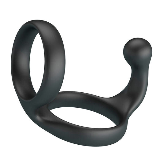 CRAZY BULL - ANEL DUPLO FLORIAN PARA PÊNIS E TESTÍCULOS PRETO