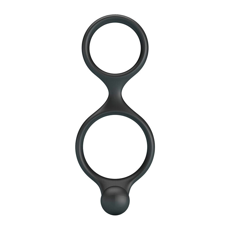 CRAZY BULL - ANEL DUPLO FLORIAN PARA PÊNIS E TESTÍCULOS PRETO
