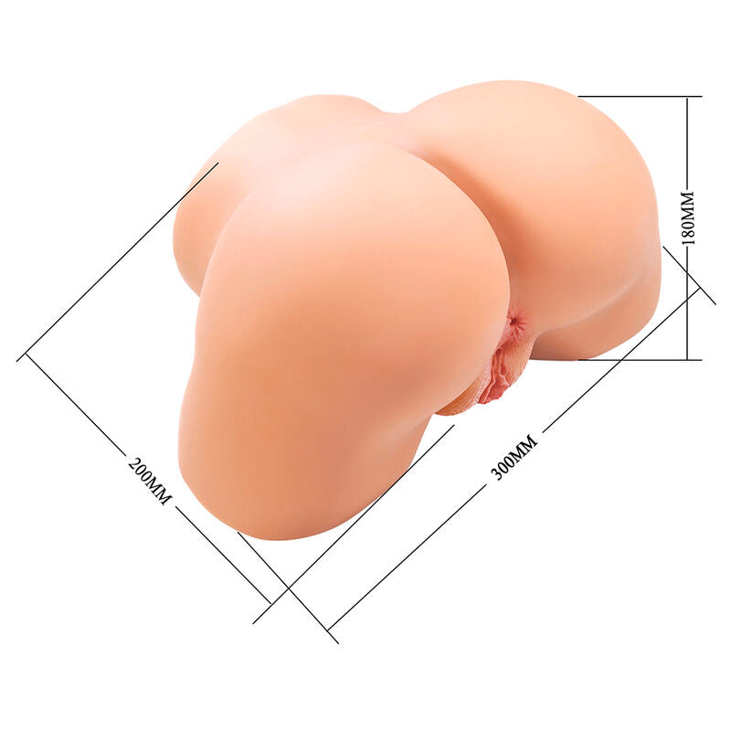 CRAZY BULL - OLIVIA MASTURBADOR VIBRATÓRIO DUPLO VAGINAL E ANAL CARNE