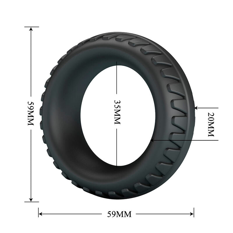 CRAZY BULL - ANEL PENIANO DE SILICONE TEXTURIZADO MERRITT PRETO