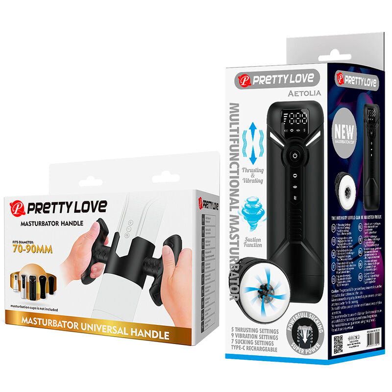 PRETTY LOVE - AETOLA MULTIFUNCIONAL AUTOMÁTICO MASTURBADOR COM ALÇA PRETO