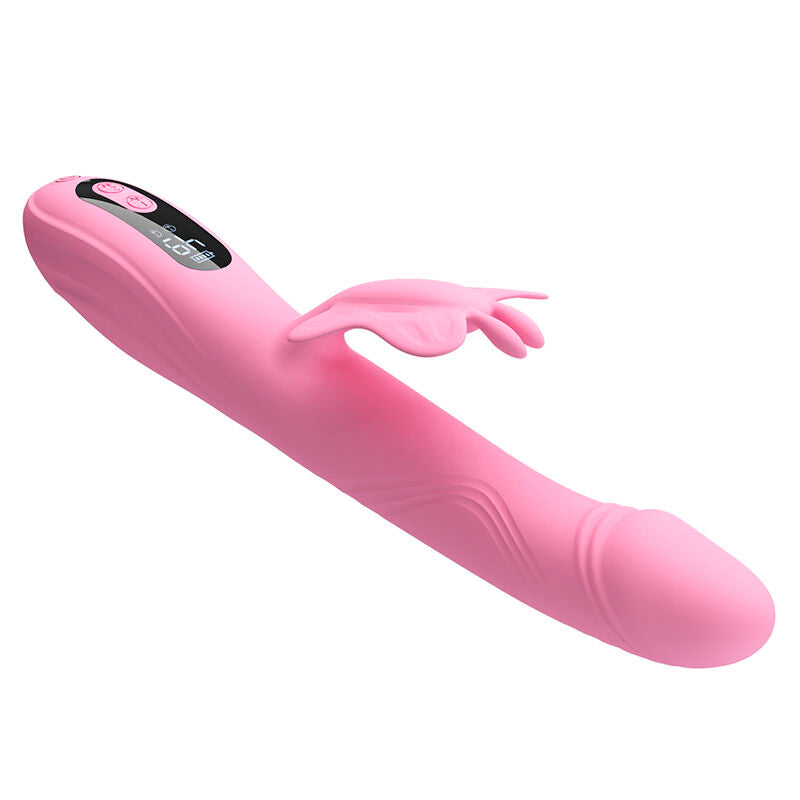 PRETTY LOVE - VIBRADOR BELLA RABBIT COM ESTIMULAÇÃO DE BORBOLETA E LED ROSA