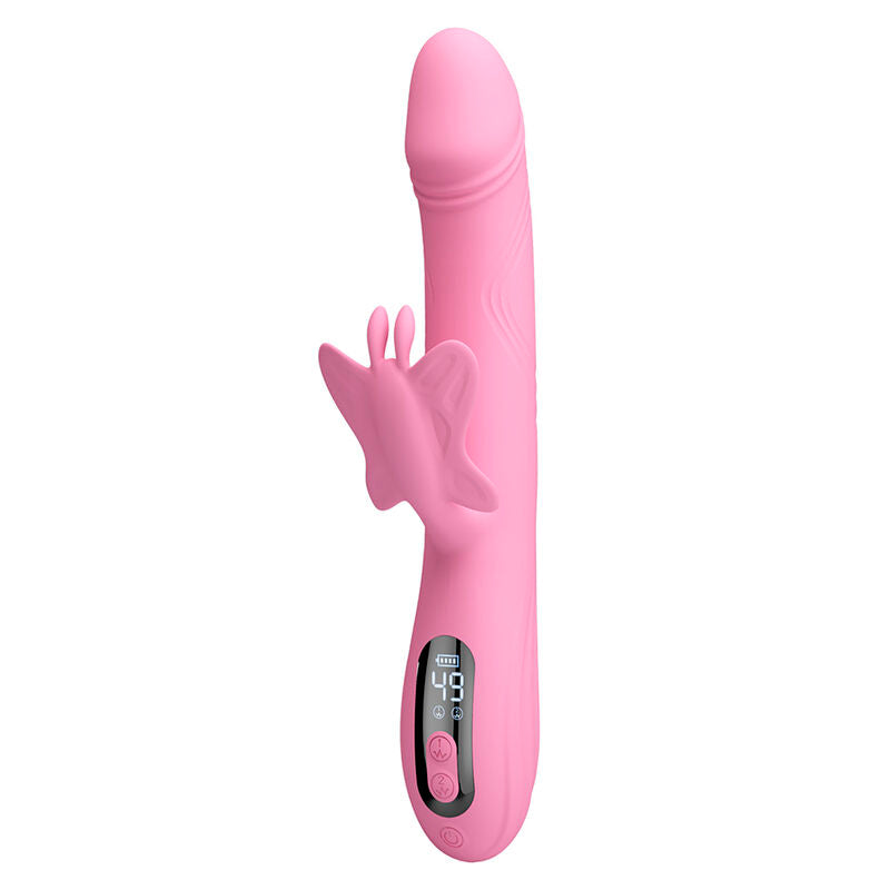 PRETTY LOVE - VIBRADOR BELLA RABBIT COM ESTIMULAÇÃO DE BORBOLETA E LED ROSA
