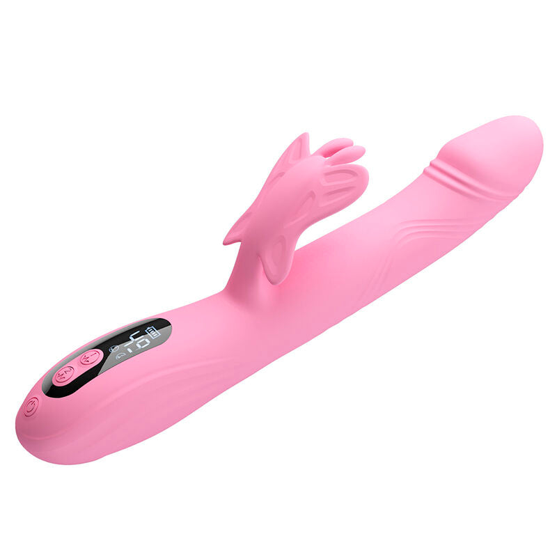 PRETTY LOVE - VIBRADOR BELLA RABBIT COM ESTIMULAÇÃO DE BORBOLETA E LED ROSA