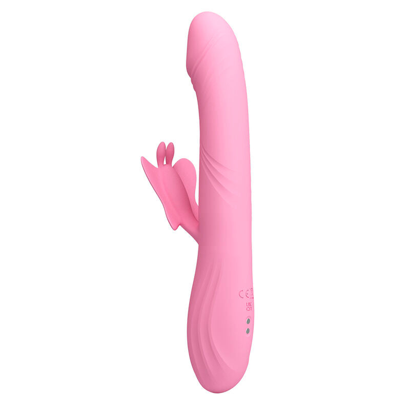 PRETTY LOVE - VIBRADOR BELLA RABBIT COM ESTIMULAÇÃO DE BORBOLETA E LED ROSA