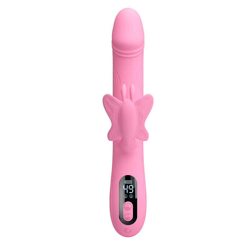 PRETTY LOVE - VIBRADOR BELLA RABBIT COM ESTIMULAÇÃO DE BORBOLETA E LED ROSA