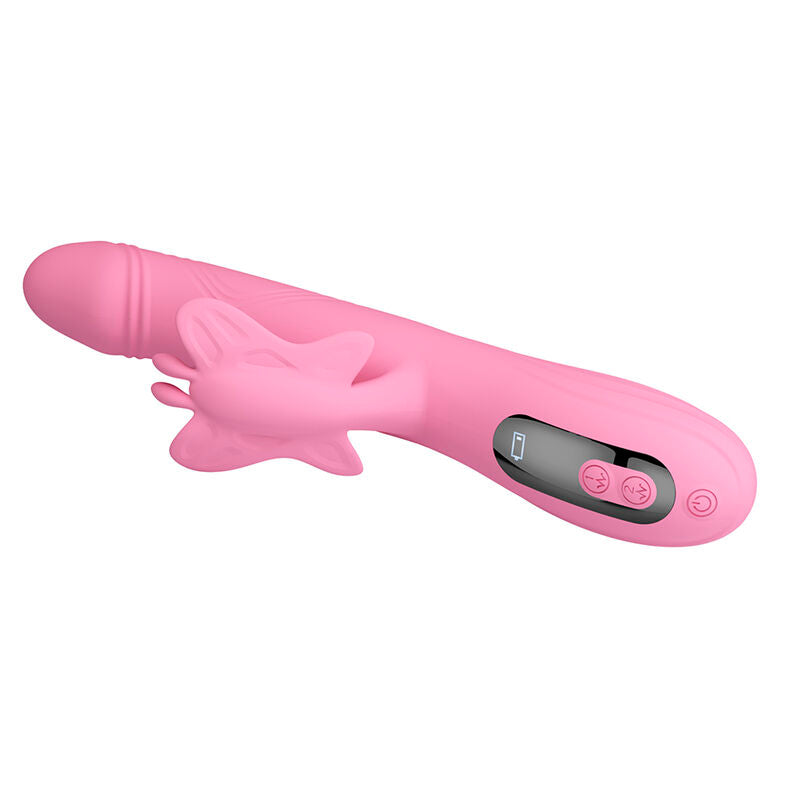 PRETTY LOVE - VIBRADOR BELLA RABBIT COM ESTIMULAÇÃO DE BORBOLETA E LED ROSA