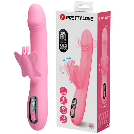 PRETTY LOVE - VIBRADOR BELLA RABBIT COM ESTIMULAÇÃO DE BORBOLETA E LED ROSA