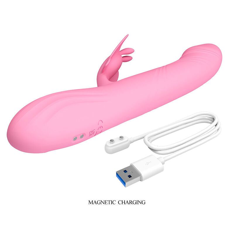 PRETTY LOVE - VIBRADOR BELLA RABBIT COM ESTIMULAÇÃO DE BORBOLETA E LED ROSA