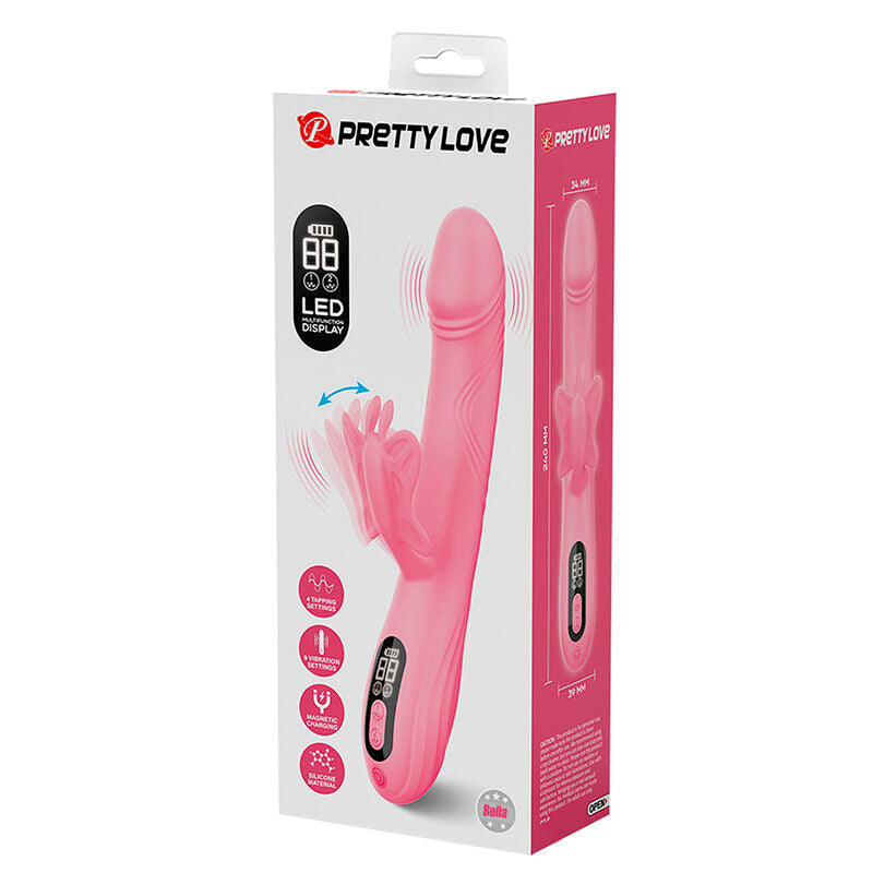 PRETTY LOVE - VIBRADOR BELLA RABBIT COM ESTIMULAÇÃO DE BORBOLETA E LED ROSA