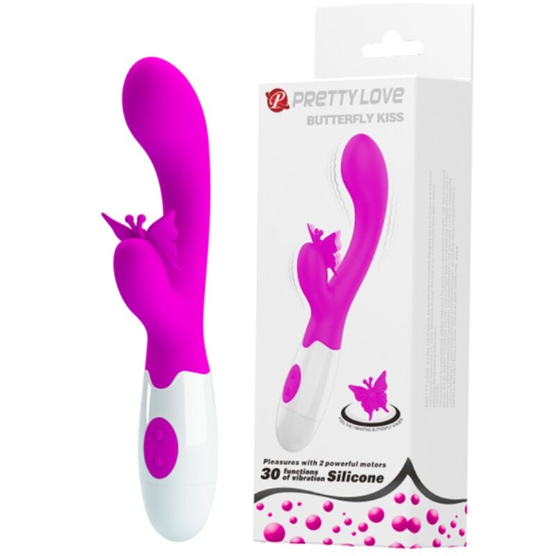 PRETTY LOVE - BUTTERFLY KISS VIBRADOR COELHO COM 30 FUNÇÕES ROXO