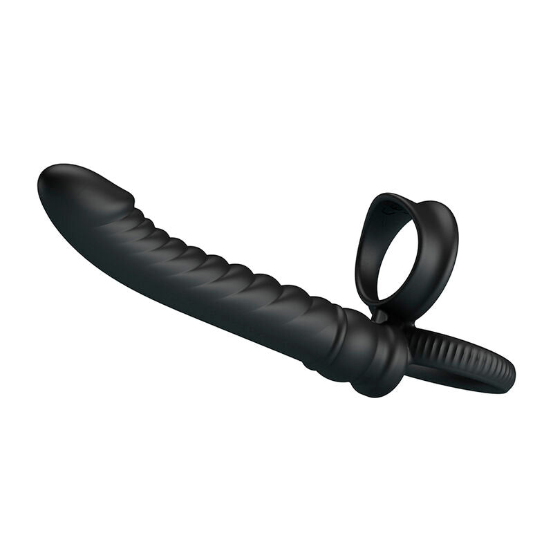 PRETTY LOVE - VIBRADOR ANAL MERRITT COM ANEL E VIBRAÇÃO PRETO