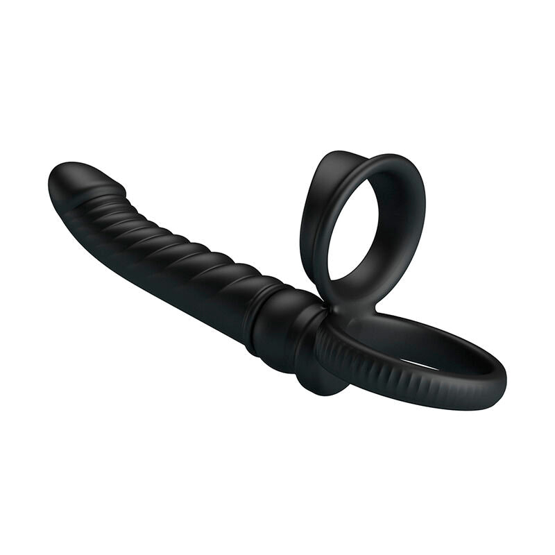 PRETTY LOVE - VIBRADOR ANAL MERRITT COM ANEL E VIBRAÇÃO PRETO
