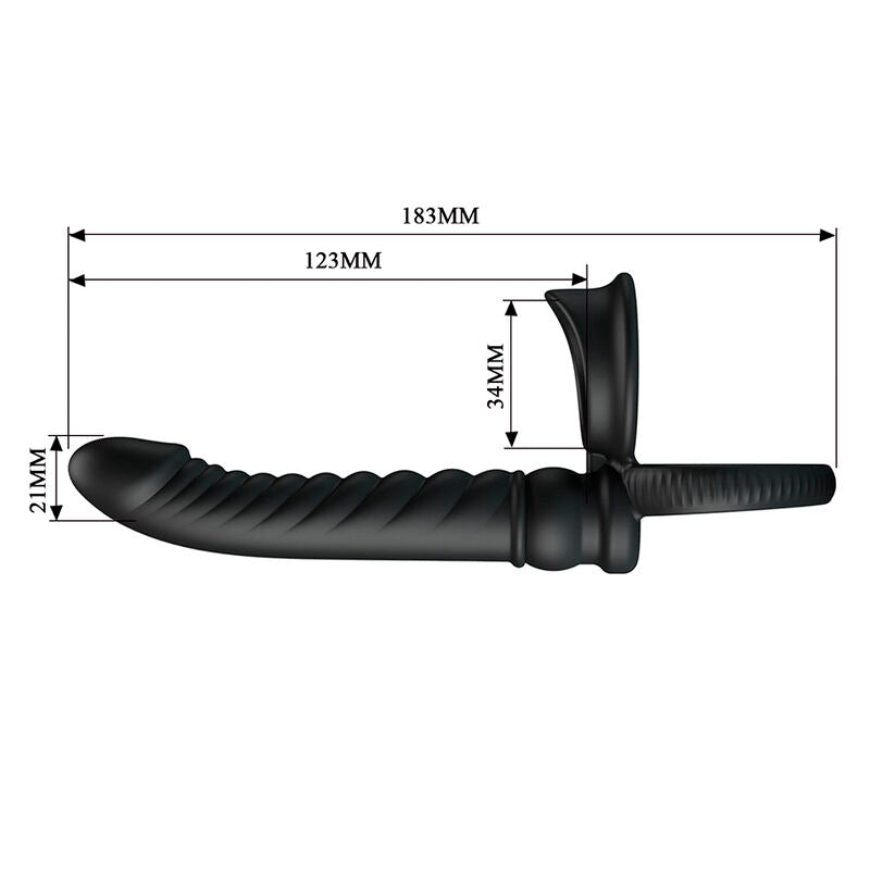 PRETTY LOVE - VIBRADOR ANAL MERRITT COM ANEL E VIBRAÇÃO PRETO