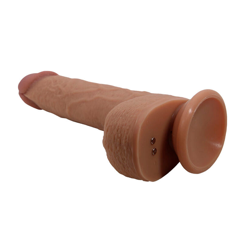 PRETTY LOVE - TOMMY VIBRADOR REALISTA COM CONTROLE REMOTO E EMPURRAÇÃO MARROM ESCURO
