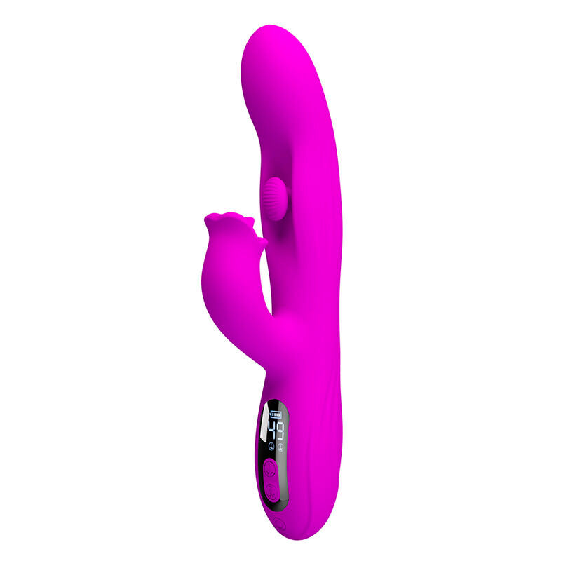 PRETTY LOVE - VIBRADOR OSCILATIVO YALANDA RABBIT COM DISPLAY DE LED ROXO