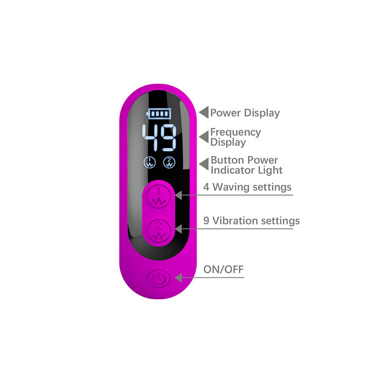 PRETTY LOVE - VIBRADOR OSCILATIVO YALANDA RABBIT COM DISPLAY DE LED ROXO