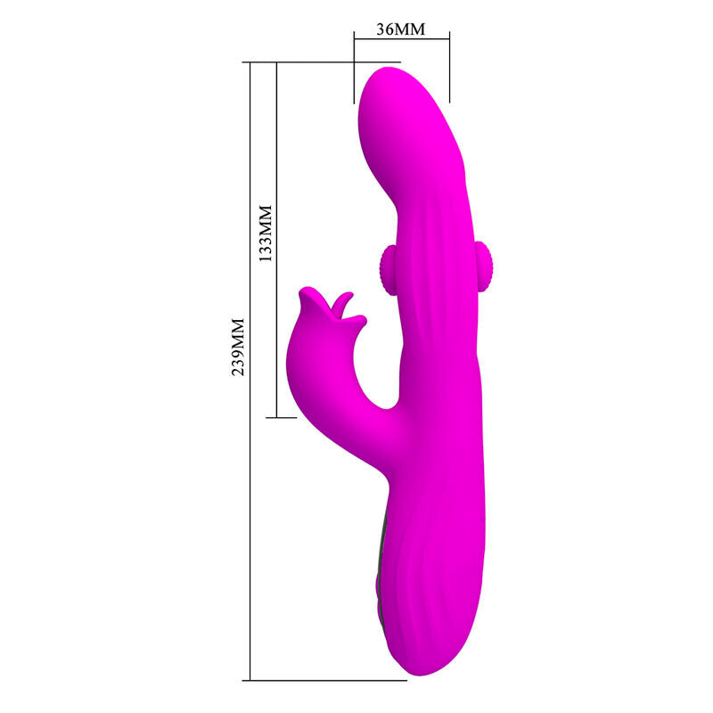PRETTY LOVE - VIBRADOR OSCILATIVO YALANDA RABBIT COM DISPLAY DE LED ROXO