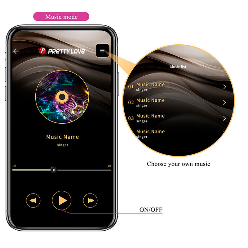 PRETTY LOVE - VIBRADOR DE OVO COM ACIONAMENTO POR APLICATIVO KLAY ROXO