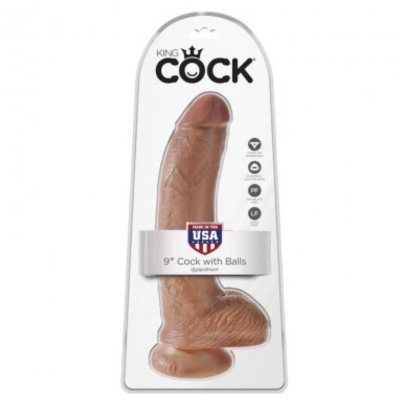 KING COCK - DILDO REALISTA COM TESTÍCULOS 22,8 CM