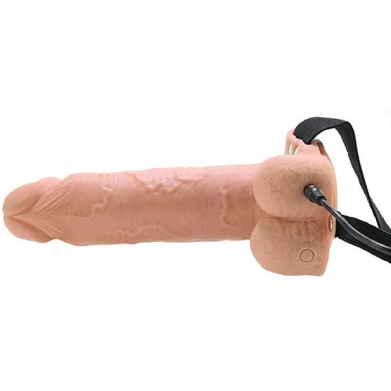 FETISH FANTASY SERIES  - STRAP-ON VIBRATÓRIO REALISTA COM BOLAS 17,8 CM