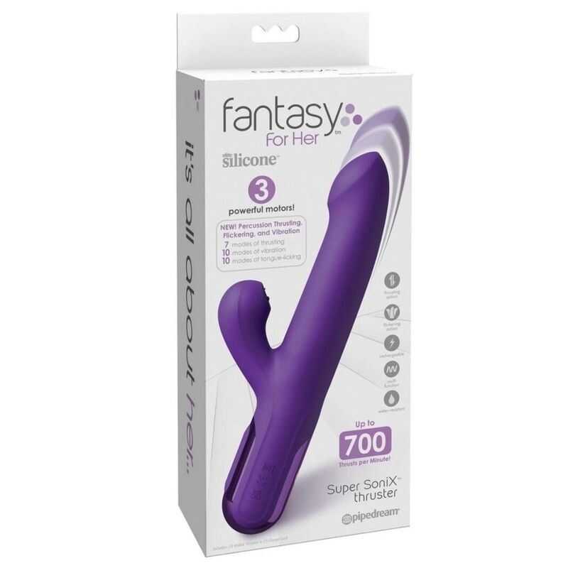 FANTASY FOR HER - SUPER SONIX THRUSTER RABBIT VIBRATOR ROXO