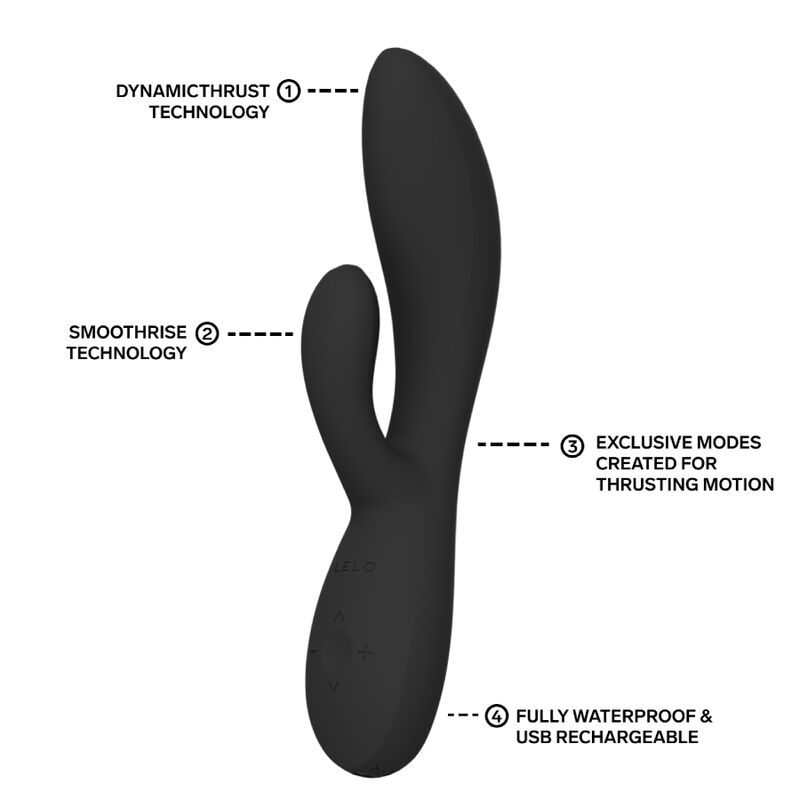 LELO - INA THRUST RABBIT VIBRADOR DE EMPURRAÇÃO PRETO