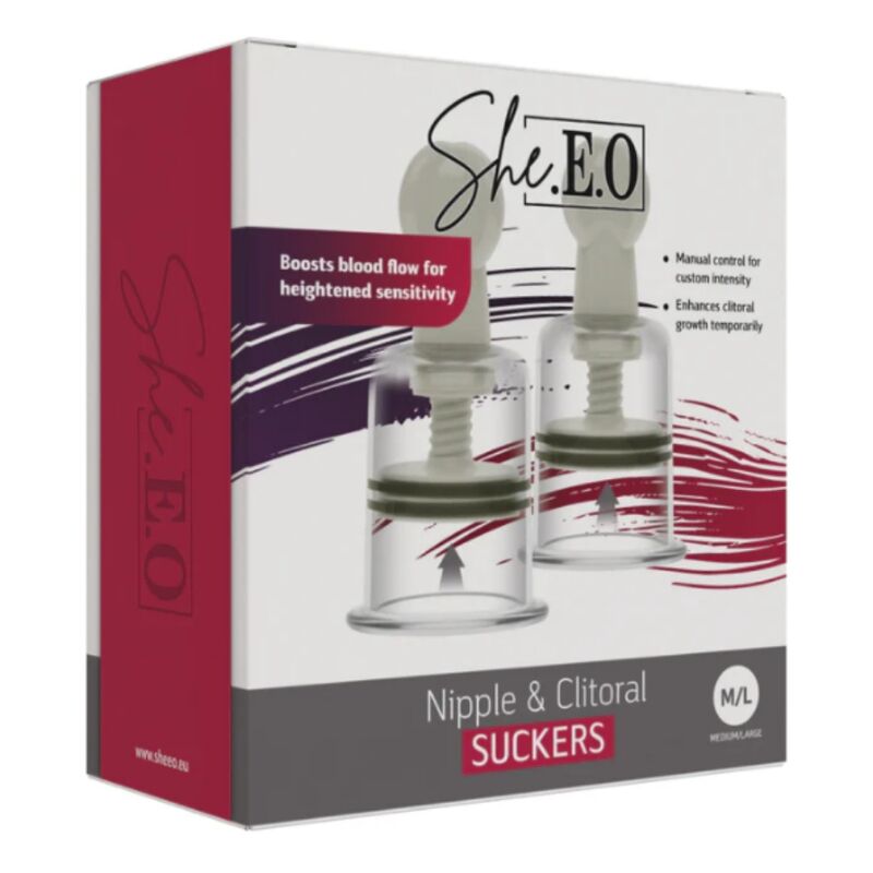 SHE.E.O - DISPOSITIVOS DE SUCÇÃO PARA MAMILOS E CLITÓRIS M/L